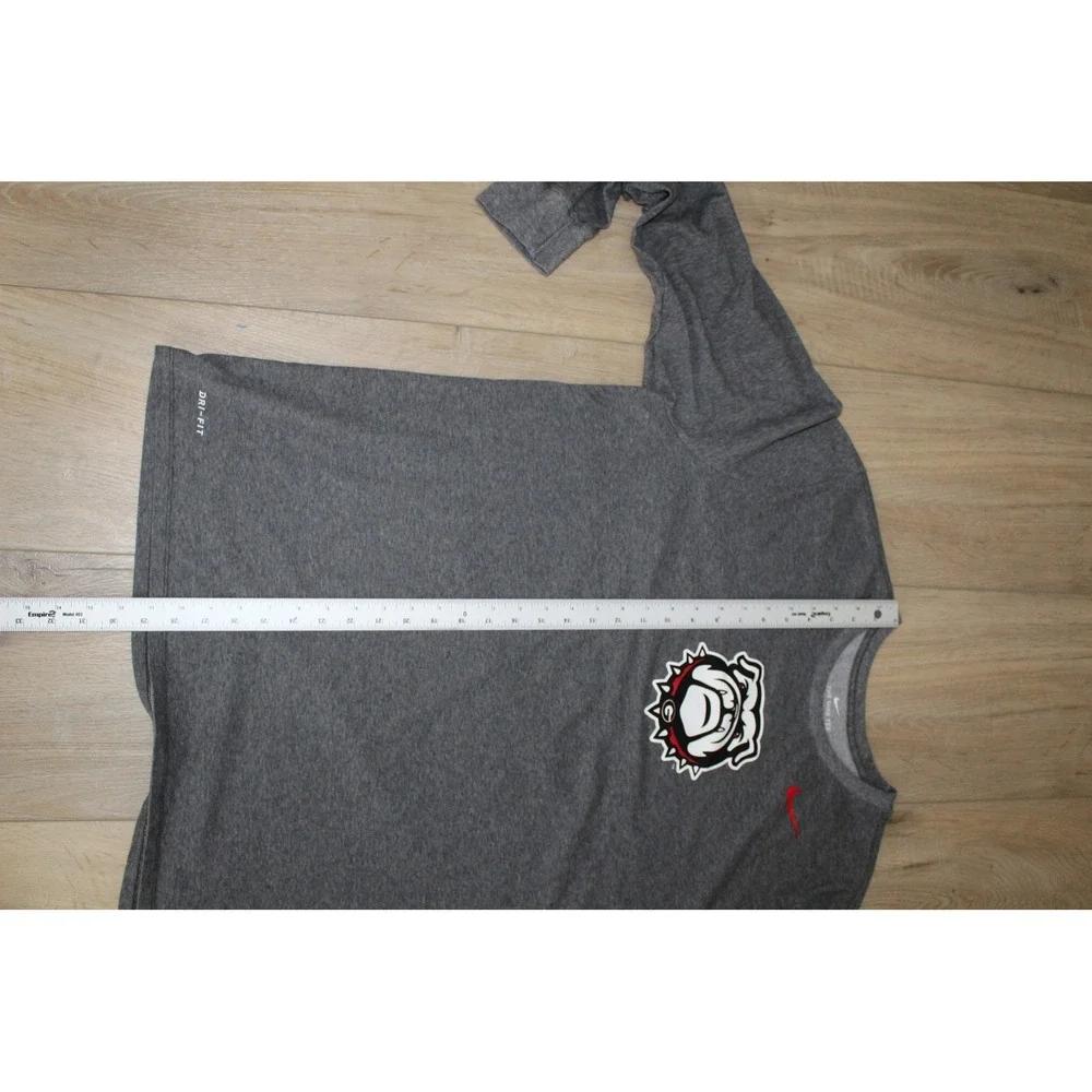 Nike Georgia Bulldogs Mens XXL Long Sleeve Dri-FIT T-Shirt Gray Athletic Cut UGA
